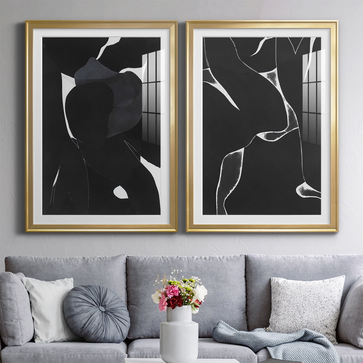 Wexford Home Night Bloom I Premium Framed Print, 26.5" x 36.5" - Ready to Hang, Gold (Set of 2)