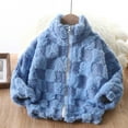 thumbnail image 4 of Girls Coats And Jackets Winter Cardigan Thickened Zipper Stand Collar Large Winter Blue Cute Fall Tops for Teen Girls ,9-10 Years, 4 of 4
