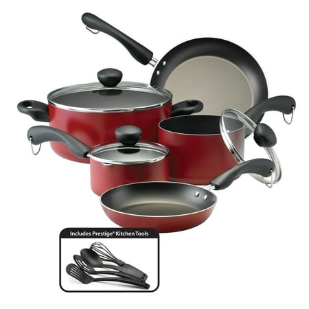 Farberware Easy Clean Dishwasher Safe Aluminum Nonstick Cookware Set, 12