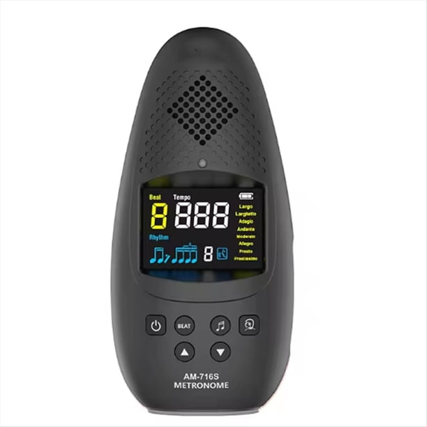 Afinador de Metrónomo Digital para Todos los Instrumentos: con Modos de Afinación para Guitarra, Bajo, Violín, Ukelele y Cromático.
