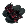 thumbnail image 2 of BLTIBY Women's Summer Flat Slide Sandals Casual Butterfly Sandals Summer Comfy Anti-Slip Open Toe Beach Slippers Red 38, 2 of 7