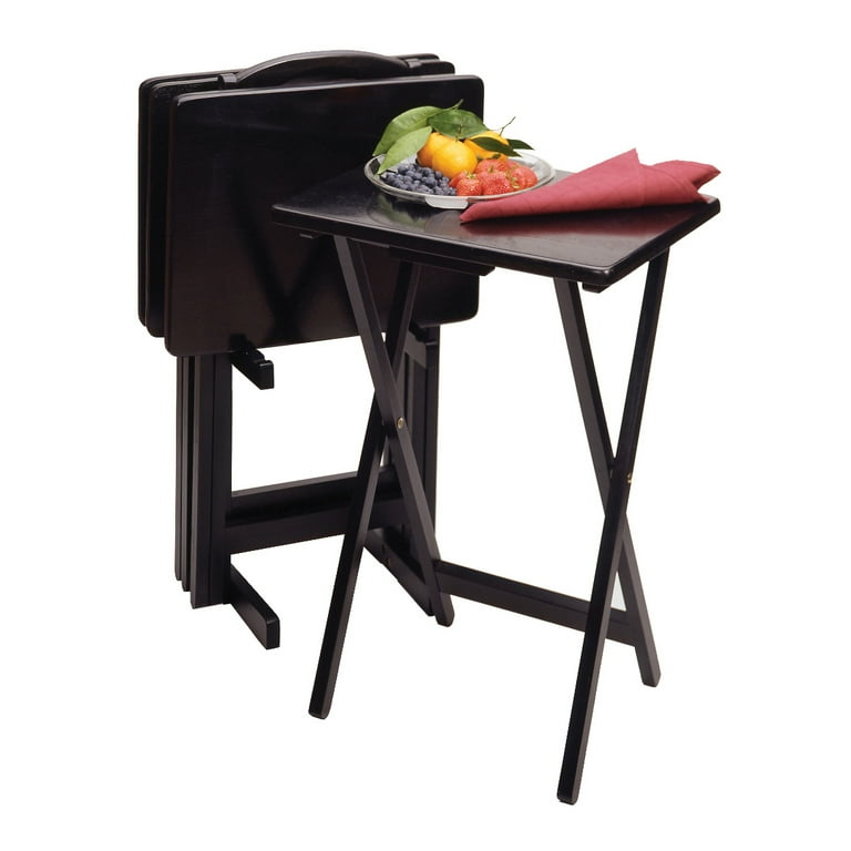 Winsome Wood Alex 5-Pc Folding Wooden TV Eating Tray Set, Foldable