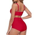thumbnail image 5 of RELLECIGA Women's Tummy Control Swimsuit Bikini Set V Neck Two Piece Bathing Suits Swimwear, 5 of 9