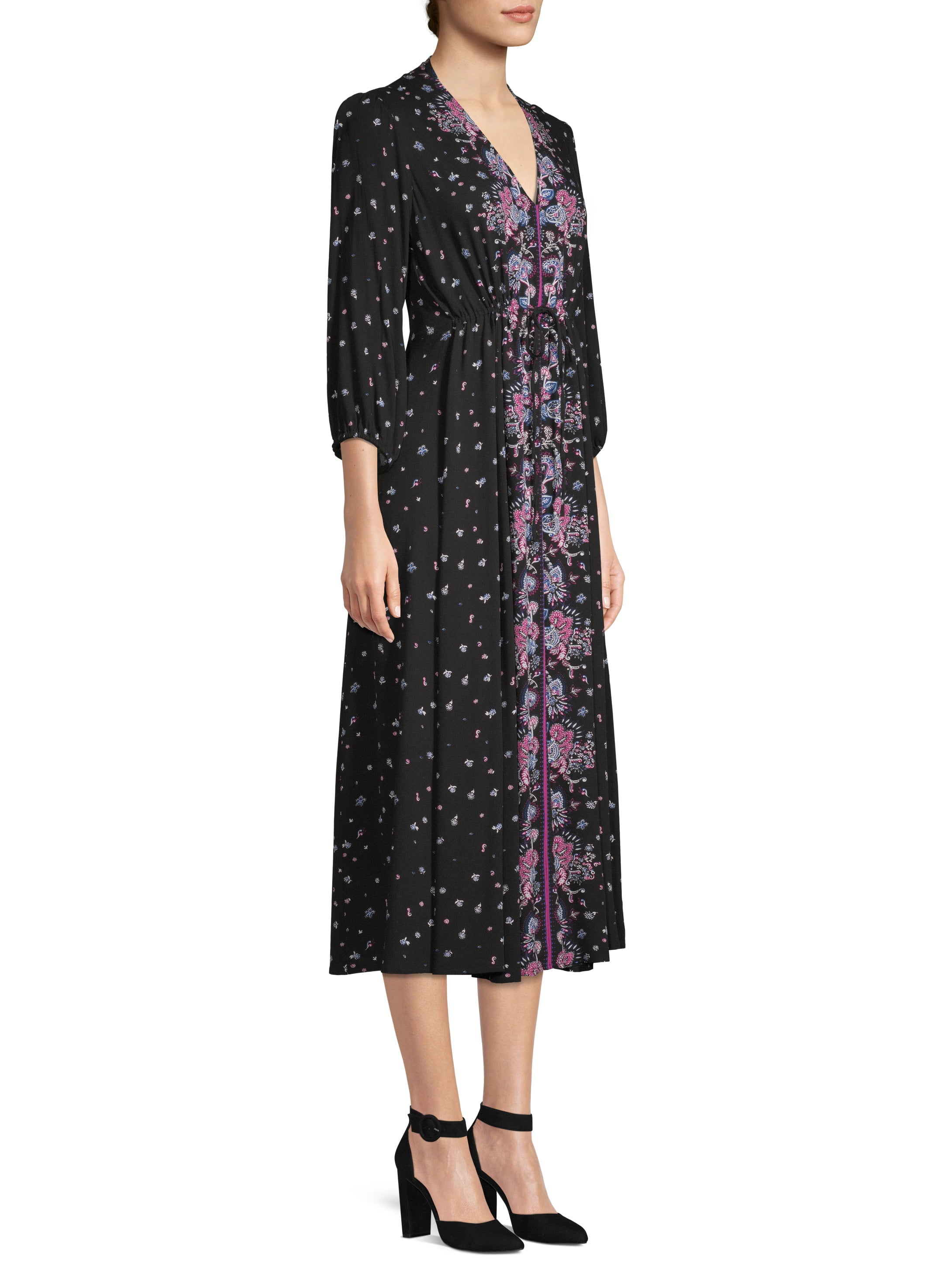 blouson sleeve midi dress