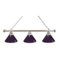 thumbnail image 1 of Holland Bar Stool BL3CHPurp Purple 3 Shade Pool Billiard Light, Chrome, 1 of 3