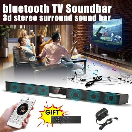 40W Soundbar 360° 3D Surround Sound bar 34 inch TV Wireless Soundbar Built-in Subwoofer Display Screen Stereo Speaker HIFI Superbass Home Theater Audio For PC Computer (Best Soundbar Under 100 Dollars)