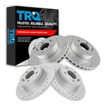 TRQ Front & Rear Performance Brake Rotors Set Premium G-Coated Fits Select 2015 Mercedes-Benz C250 2009-2012 C300