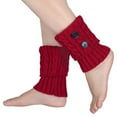 thumbnail image 4 of snilers Women Leg Warmers Button Up Cable Knitted Boot Cuffs Comfy Soft Stretch Boot Socks Winter Warm Trendy Leg Warmers 2024, 4 of 4