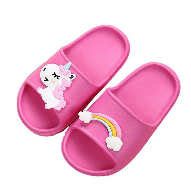 Cute Unicorns Sandals Boys Girls Soft Sole Beach Shower Slide Sandal Shoes for Kids 