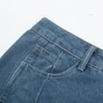 thumbnail image 6 of YDFCWXW Barrel Jeans for Women Trendy High Waisted Wide Leg Baggy Cropped Relax Fit Stretch Denim Trouser Ankle Pants Dark Blue, M, 6 of 9