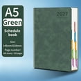 thumbnail image 2 of 2027 A5 Daily Planner Notebook, Faux Leather Hardcover Calendar Organizer, Date‑Marked One Page Per Day Journal, Portable Scheduler for Work Study Daily Goal Planning, 2 of 6