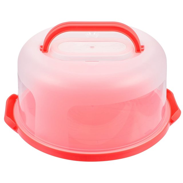 DEBGFS Cake Carrier Box Holder Portable Lid Stand Plastic Storage Keeper Handle Cover Plate Container Packing Cakes Pies Muffin