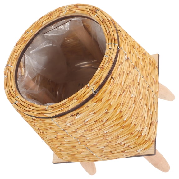 ULTNICE Hand Weave Planter Basket Indoor Planters Light Brown Wood Decorative 1Set