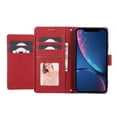 thumbnail image 3 of Allytechgroup Wallet Case for Apple iPhone X/ iPhone XS with Crossbody Strap Hand Wrist, Makeup Mirror Cards Slots Cash Pocket RFID Blocking Flip Stand Slim Case Cover for iPhone X/ iPhone XS, Red, 3 of 7