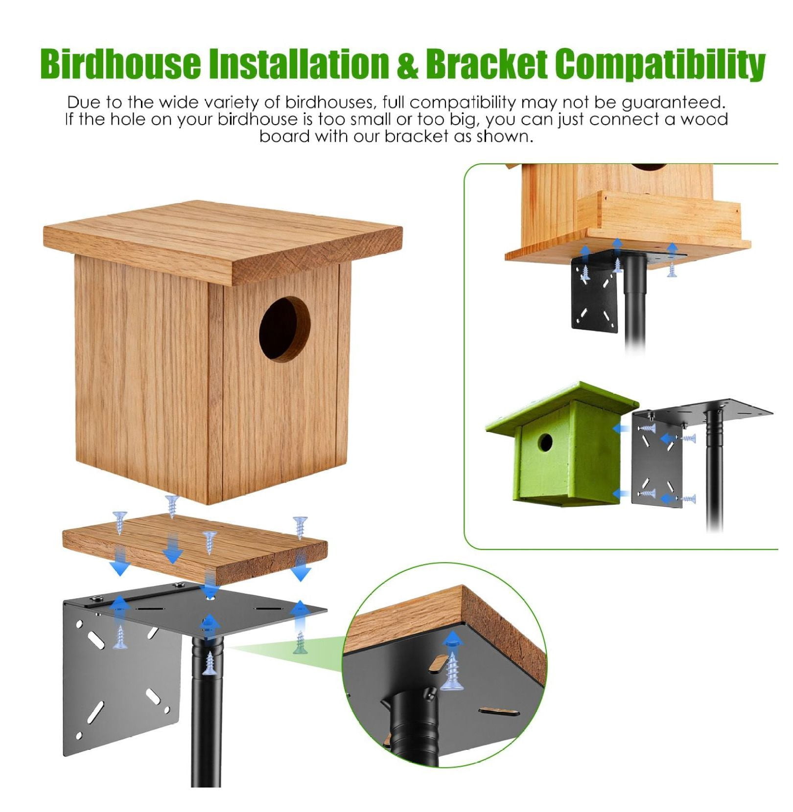 Bird Feeder Pole with Squirrel Baffle, Adjustable Height 32-94", 5-Prong Base, Outdoor Feeding Station with 4 Hooks, Birdhouse Brackets for Garden Yard