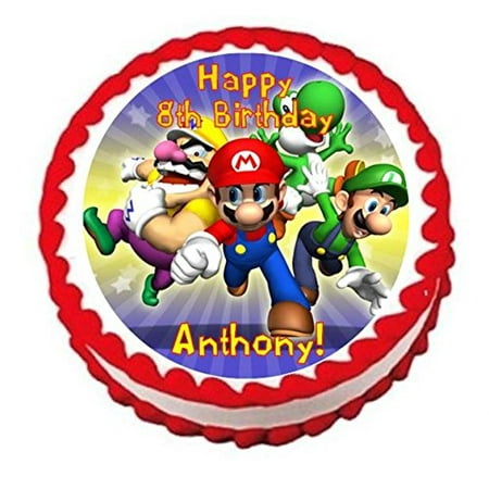 8 Round Super Mario Bros Edible Frosting Cake Topper Walmart Com