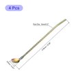 thumbnail image 2 of Unique Bargains 4Pack 8.6' Stainless Steel Spoon Straws Reusable Twist Handle Spoon, Colorful, 2 of 5