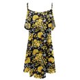 thumbnail image 4 of Women's Casual Tennis Dress for Summer Lightweight Spaghetti Strap Cold Shoulder Ruffle Sleeve Dress with Pocket for Everyday Wear Yellow S, 4 of 6