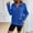 Royal Blue, variant on Stichou Half Zip Pullover Women Fleece Thumbhole Tunic Sweatshirts No Hood Fall Fashion Casual Cozy Sweaters with Pocket White M