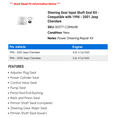 thumbnail image 2 of Steering Gear Input Shaft Seal Kit - Compatible with 1996 - 2001 Jeep Cherokee 1997 1998 1999 2000, 2 of 2