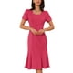 thumbnail image 1 of Vestido de cóctel para mujer Inspire Chic, vestido de tubo con decoración de botones, estilo vintage de los años 50, vestido midi con volantes en color rosa fuerte, 1 of 6