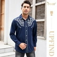 thumbnail image 6 of JASGOOD Men's Western Shirts Cowboy Shirts Long Sleeve Embroidered Country Shirt S Button up Shirt, 6 of 9