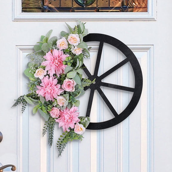 Nkmbld Spring Wreaths for Front Door 16.5 Inch Valentine Day Wreath Outdoor Lighted Valentine Day Wreath for Front Door for Holiday Valentine Day Decorations