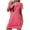 Hot Pink, variant on Womens Nightdress Soft Pleated Nighties Modal Short Sleeve Nightshirts Nightgown Sleepwear Hot Pink XXL
