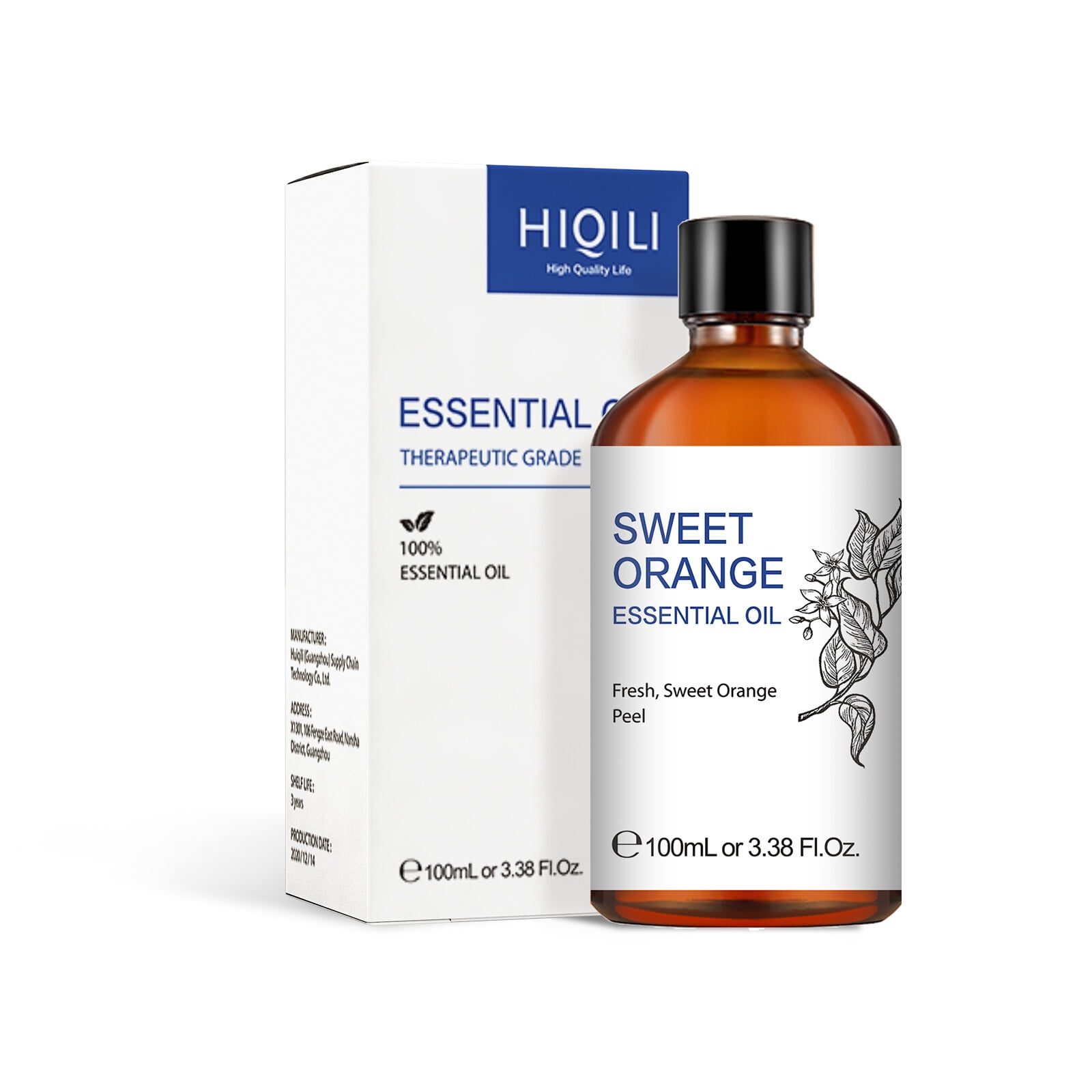 HIQILI Ginger Essential Oil, Pure Natural Ginger Oil for Lymphatic Drainage Massage Swelling Pain Nausea Spray Skin Hair Diffuser, Large Bottle with Gift Box-100ml HIQILI Ginger Essential Oil, Pure Natural Ginger Oil for Lymphatic Drainage Massage Swelling Pain Nausea Spray Skin Hair Diffuser, Large Bottle with Gift Box-100ml