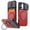 Red, variant on Decase Wallet Case for iPhone 17, Heavy Duty Rugged Cover with Credit Card Holder,Sliding Lens Protector and Built-in Metal Kickstand,Gray