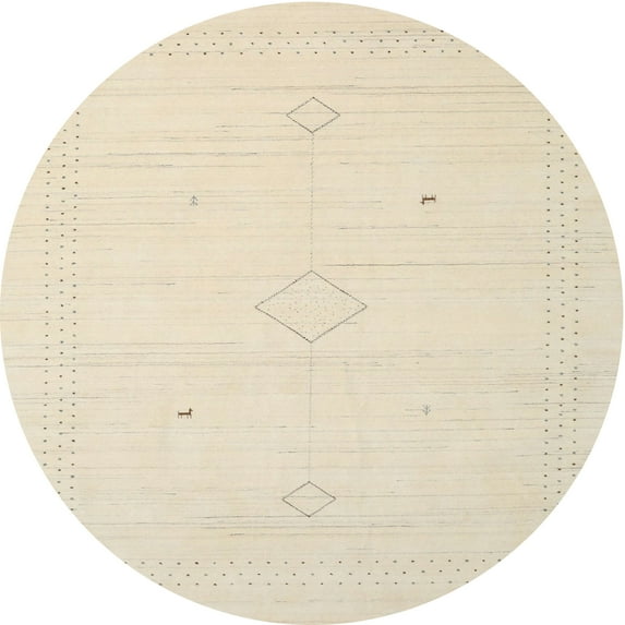 Ahgly Company Indoor Round Contemporary Vanilla Gold Solid Area Rugs, 5' Round