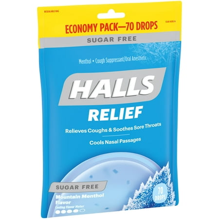 Halls Cough Drops, Mountain Menthol, 70 Ct (Best Remedy For Chesty Cough)
