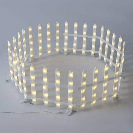 8 PCS Fence Garden Lights Panels Edging Lawn Picket Fence Lights