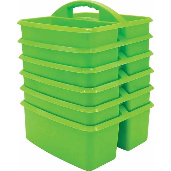 Teacher Created Resources Lime Plastic Storage Caddy, Pack of 6