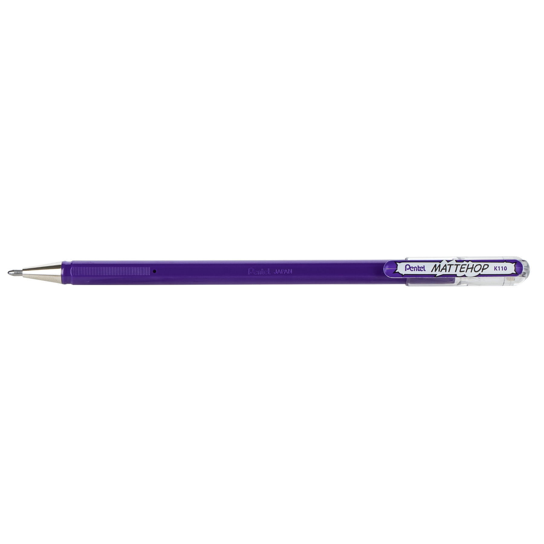 Pentel Arts Hybrid MATTEHOP Gel Roller, 1.0mm, Matte Violet Ink, Pack of 12