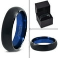 thumbnail image 4 of P. Manoukian Tungsten Wedding Band Ring 6mm for Men Women Blue Black Domed Brushed Polished Lifetime Guarantee Size 12, 4 of 4