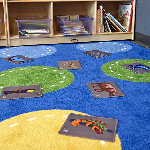 JumpOff Jo 12-Piece Activity, Game and Social Distancing Set - Story  Steppers – Floor Spots and Educational Tool - Rainforest Animals