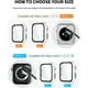 thumbnail image 4 of 2 Packs Case Compatible with Apple Watch Series 3 2 1 38mm with Screen Protector Slim Bumper Full Cover Hard PC Protective Case Accessories for iWatch Women Men (White/Silver Edge+Leopard), 4 of 5