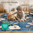 thumbnail image 4 of ODIKA 6'x9' Washable Area Rug Non-Slip, Easy Care, Scatter Decorative Wildflower Vintage Distressed Border Boho for Family Room, Living Room, Master Bedroom, 4 of 7