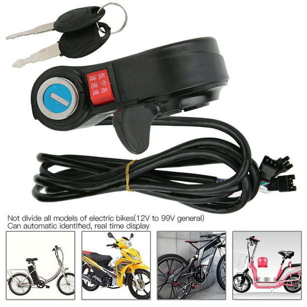 Accélérateur au pouce pour vélo électrique 24V, avec interrupteur ON-OFF,  indicateur de batterie, Scooter électrique