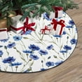 thumbnail image 3 of FMSHPON Flowers Cornflower Xmas Christmas Tree Skirt Stand Mat for Holiday Party Decoration Indoor Outdoor 48 inches, 3 of 3