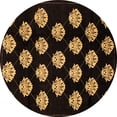 thumbnail image 1 of Ahgly Company Indoor Round Abstract Brown Modern Area Rugs, 8' Round, 1 of 4