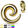 thumbnail image 3 of Pair of Seamless Steel Spiral Ear Tapers Polished & Anodized, 3 of 9