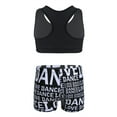 thumbnail image 2 of JanJean Girls 2 Piece Dance Outfit Gymnastics Racer Back Crop Top with Boyshort Sport Athletic Dancewear Black 10-12, 2 of 6