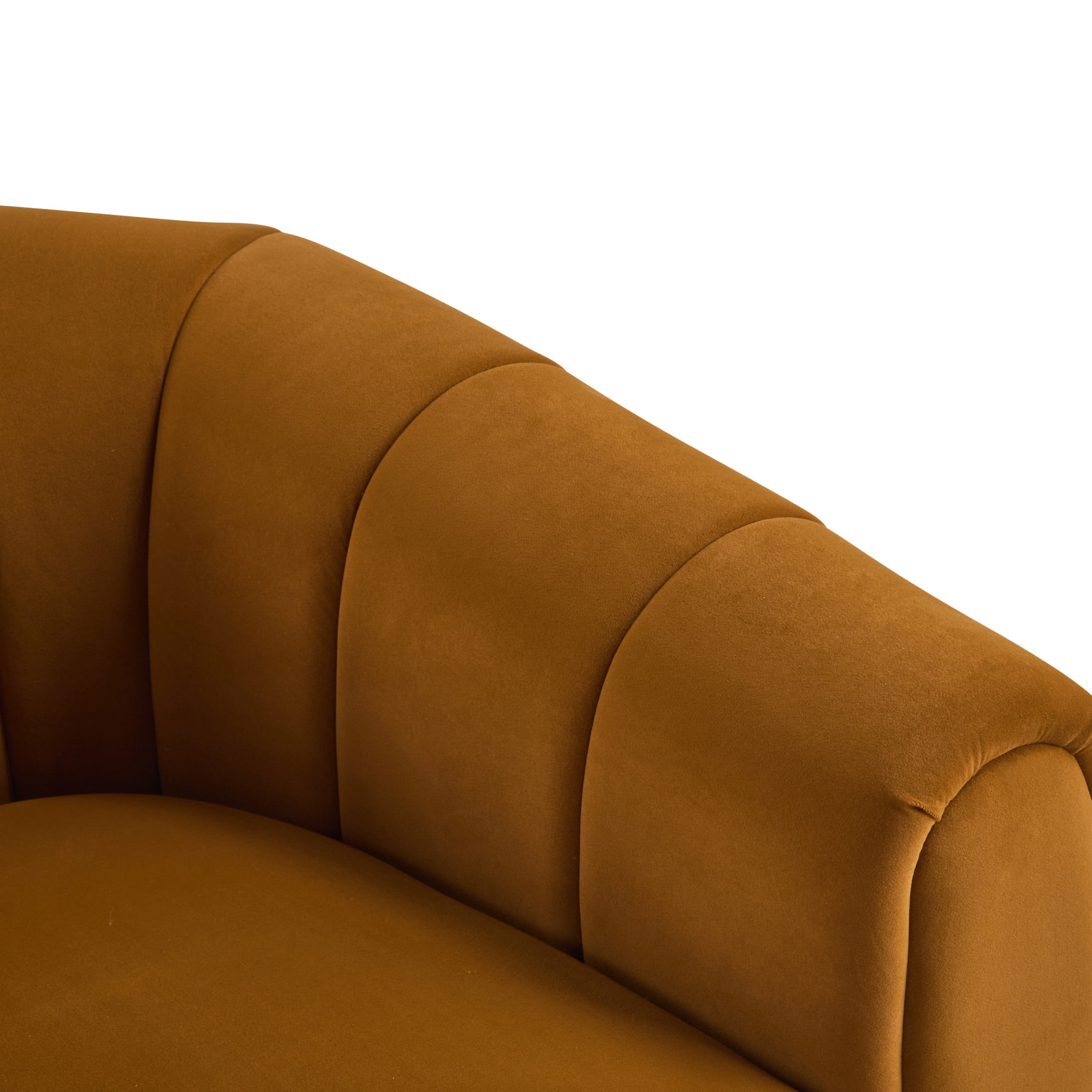 Rune Modern 360-Degree Swivel Barrel Club Chair, Velvet Upholstered Accent Chair, Turmeric