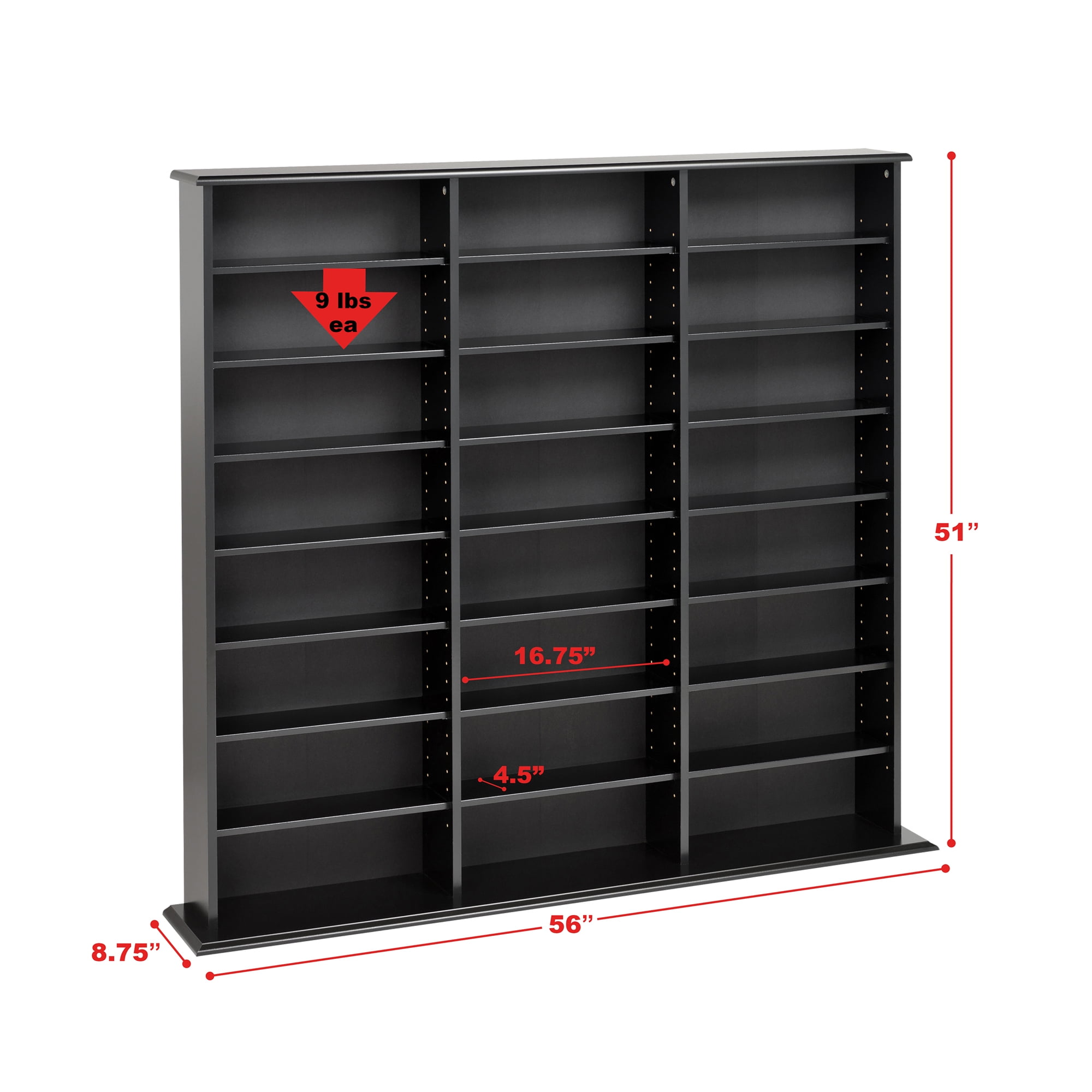 Prepac triple on sale width wall storage