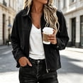 thumbnail image 2 of Enjoytime Lightweight Jacket Women Fall Winter Lapel Collar Zip Up Cropped Coat Casual Trendy Long Sleeve Outerwear, 2 of 7