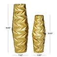 thumbnail image 3 of DecMode 20", 15"H Geometric Gold Aluminum Metal Vase, Set of 2, 3 of 8