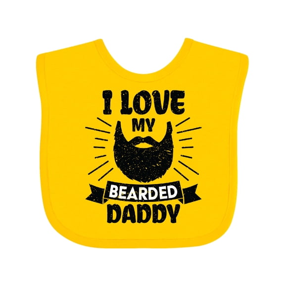 Inktastic I Love My Bearded Daddy for Fathers Day with Grunge Boys Baby Bib