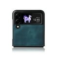 thumbnail image 2 of Slim Flip Case for Samsung Galaxy Z Flip3 5G 2021 (6.7 inch), Allytech Lightweight Durable PU Leather Anti-Slip Shockproof Case for Galaxy Z Flip 3, Blue, 2 of 8